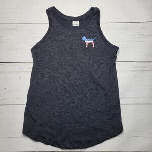 Victoria's Secret Pink 4th of July Bling Tank Top Sequin Glitter Dog Gray XS